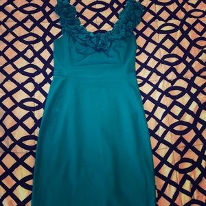 Teal ruffle Dress Maggie London size 4